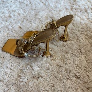 Elegant Gold Strappy Heels